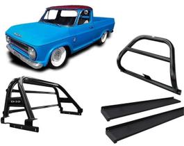 Kit Quebra Mato Estribo Original Santo Antônio Duplo C10 Preto Kit Quebra Mato Estribo Original Santo Antônio Duplo C10 Preto