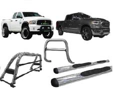 Kit Quebra Mato Estribo Oval Santo Antônio Dodge Ram Cromado Kit Quebra Mato Estribo Oval Santo Antônio Dodge Ram Cromado