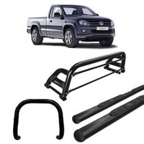 Kit Quebra Mato Estribo Oval Santo Antônio H2/Amarok CS Preto