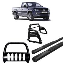 Kit Quebra Mato Estribo Oval Santo Antônio H3/Amarok CS Preto
