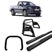 Kit Quebra Mato Estribo Oval Santo Antônio H3/Amarok CS Preto