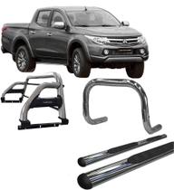 Kit Quebra Mato Estribo Oval Santo Antônio L200 2020 Cromado