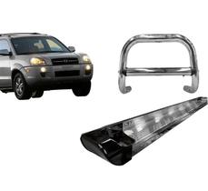 Kit Quebra Mato Estribo Personalizado Cromado Tucson até 2016 Kit Quebra Mato Estribo Personalizado Cromado Tucson até 2016