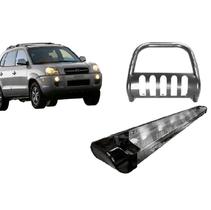 Kit Quebra Mato Estribo Personalizado Preto Brilhante Tucson até 2016