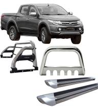 Kit Quebra Mato Estribo Personalizado Santo Antônio 020 L200 Cromado