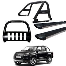 Kit Quebra Mato Estribo Personalizado Santo Antônio Amarok CD Preto