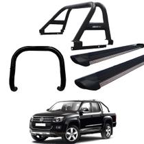 Kit Quebra Mato Estribo Personalizado Santo Antônio Duplo Amarok CD Preto