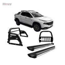 Kit Quebra Mato Estribo Personalizado Santo Antônio Fiat Toro Preto