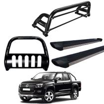 Kit Quebra Mato Estribo Personalizado Santo Antônio H2 Amarok CD Preto