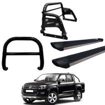 Kit Quebra Mato Estribo Personalizado Santo Antônio H3 Amarok CD Preto