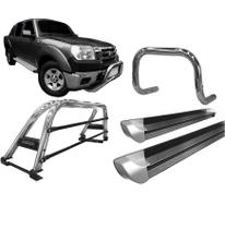 Kit Quebra Mato Estribo Personalizado Santo Antônio Ranger 97 a 12 Cromado