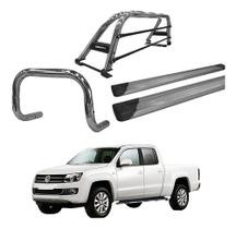 Kit Quebra Mato estribo Plataf santo Duplo Amarok Cd Cromado