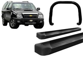 Kit Quebra Mato Estribo Plataforma Alumínio Preto Para Blazer Kit Quebra Mato Estribo Plataforma Alumínio Preto Para Blazer