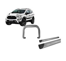 Kit Quebra Mato Estribo Plataforma EcoSport 13/2020 Cromado