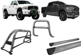 Kit Quebra Mato Estribo Plataforma Santo Antônio Dodge Ram Cromado Kit Quebra Mato Estribo Plataforma Santo Antônio Dodge Ram Cromado