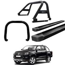 Kit Quebra Mato Estribo Plataforma Santo Antônio Duplo/Amarok CD Preto Kit Quebra Mato Estribo Plataforma Santo Antônio Duplo/Amarok CD Preto