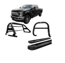 Kit Quebra Mato Estribo Plataforma Santo Antônio F250 C Duplo Preto Kit Quebra Mato Estribo Plataforma Santo Antônio F250 C Duplo Preto
