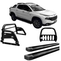 Kit Quebra Mato Estribo Plataforma Santo Antônio Fiat Toro Preto
