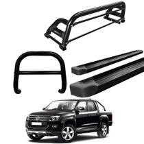 Kit Quebra Mato Estribo Plataforma Santo Antônio H2 Amarok CD Preto