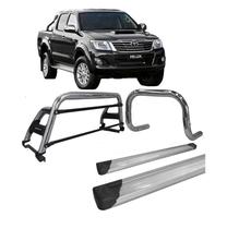 Kit Quebra Mato Estribo Plataforma Santo Antônio H2 Hilux 05/15 Cromado