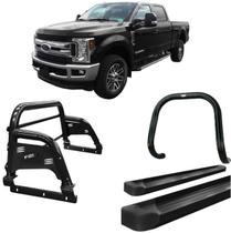 Kit Quebra Mato Estribo Plataforma Santo Antônio H3 F250 C Duplo Preto