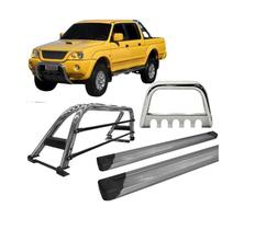 Kit Quebra Mato Estribo Plataforma Santo Antônio L200 04 Cromado