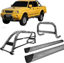 Kit Quebra Mato Estribo Plataforma Santo Antônio L200 04 Cromado Kit Quebra Mato Estribo Plataforma Santo Antônio L200 04 Cromado