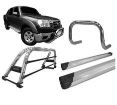 Kit Quebra Mato Estribo Plataforma Santo Antônio Ranger 97 a 12 Cromado