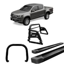 Kit Quebra Mato Estribo Plataforma Santo Antônio S10 12/20 Preto