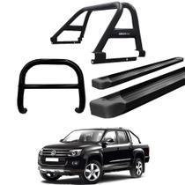Kit Quebra Mato Estribo Preto Fosco/Santo Antônio Amarok CD