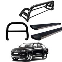 Kit Quebra Mato Estribo Preto Fosco/Santo Antônio H2 Amarok CD