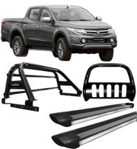 Kit Quebra Mato Estribo Santo Antônio Duplo 020 L200 Preto