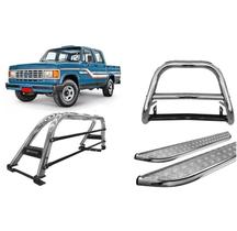 Kit Quebra Mato Estribo Santo Antônio Duplo D20/D-20 Duplo Cromado