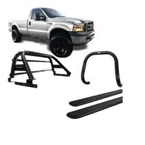 Kit Quebra Mato Estribo Santo Antônio Duplo F250 C Simples Preto Kit Quebra Mato Estribo Santo Antônio Duplo F250 C Simples Preto