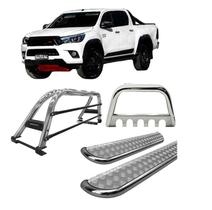 Kit Quebra Mato Estribo Santo Antônio Duplo Hilux 16/20 Cromado