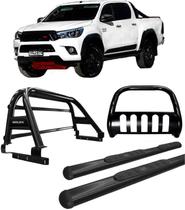 Kit Quebra Mato Estribo Santo Antônio Duplo Hilux 16/20 Preto Kit Quebra Mato Estribo Santo Antônio Duplo Hilux 16/20 Preto