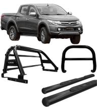 Kit Quebra Mato Estribo Santo Antônio Duplo Nova L200 Preto Kit Quebra Mato Estribo Santo Antônio Duplo Nova L200 Preto