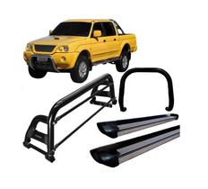 Kit Quebra Mato Estribo Santo Antônio H2 L200 2004 Preto