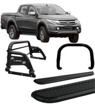 Kit Quebra Mato Estribo Santo Antônio H3 2020 L200 Preto