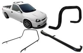 Kit Quebra Mato Estribo Santo Antônio Pick-Up Corsa Preto