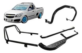 Kit Quebra Mato_estribo_santo Antonio Pick-up Montana Preto Kit Quebra Mato_estribo_santo Antonio Pick-up Montana Preto