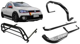 Kit Quebra Mato Estribo Santo Antônio Saveiro 10/2020 Preto