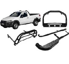 Kit Quebra Mato Estribo Santo Antônio Strada 14/2020 Preto Kit Quebra Mato Estribo Santo Antônio Strada 14/2020 Preto
