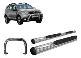 Kit Quebra Mato S/ Barra+estribo Oval Oblongo Cromo Duster