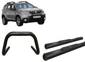 Kit Quebra Mato S/Barra Estribo Oval Oblongo Preto Duster