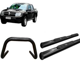 Kit Quebra Mato S/barra+estribo Oval Preto Para Oroch