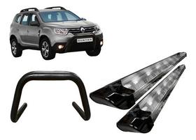 Kit Quebra Mato S/ Barra+estribo Pers Preto Brilhante Duster