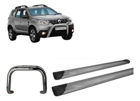 Kit Quebra Mato S/ Barra estribo Plataforma Grafite Duster
