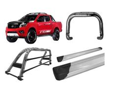 Kit Quebra Mato Santo Antônio Duplo Estribo Frontier 17/20 Cromado