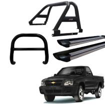 Kit Quebra Mato Santo Antônio Duplo Estribo Oval S-10 94/2011 Preto